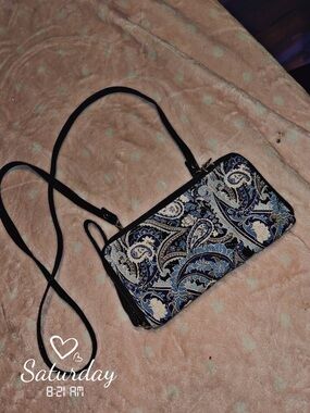 Paisley & Gray Blue Paisley Crossbody Wallet